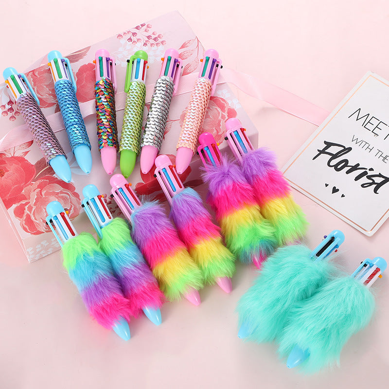 Wholesale Plastic Sequin Color Push Pen Ballint Pen