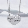 Wholesale Titanium Steel Mother's Day Gift Mother Daughter Peach Heart Necklace