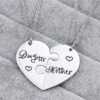 Wholesale Titanium Steel Mother's Day Gift Mother Daughter Peach Heart Necklace
