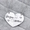 Wholesale Titanium Steel Mother's Day Gift Mother Daughter Peach Heart Necklace