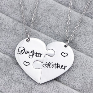 10875541087_1665243650 Wholesale Titanium Steel Mother's Day Gift Mother Daughter Peach Heart Necklace