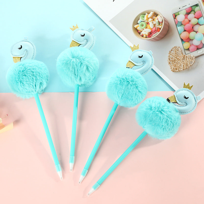 Wholesale Flamingo Fur Ball Plastic Ballint Pen