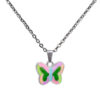 Wholesale Fluorescent Luminous Butterfly Heart Peace Pendant Temperature Sensitive Color Changing Necklaces