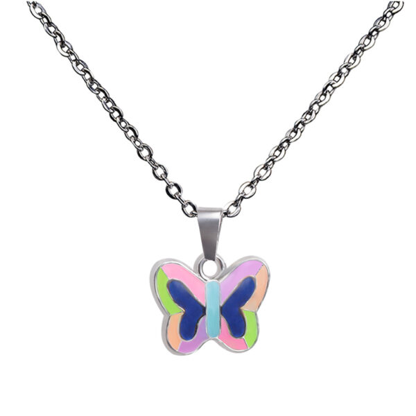 Wholesale Fluorescent Luminous Butterfly Heart Peace Pendant Temperature Sensitive Color Changing Necklaces