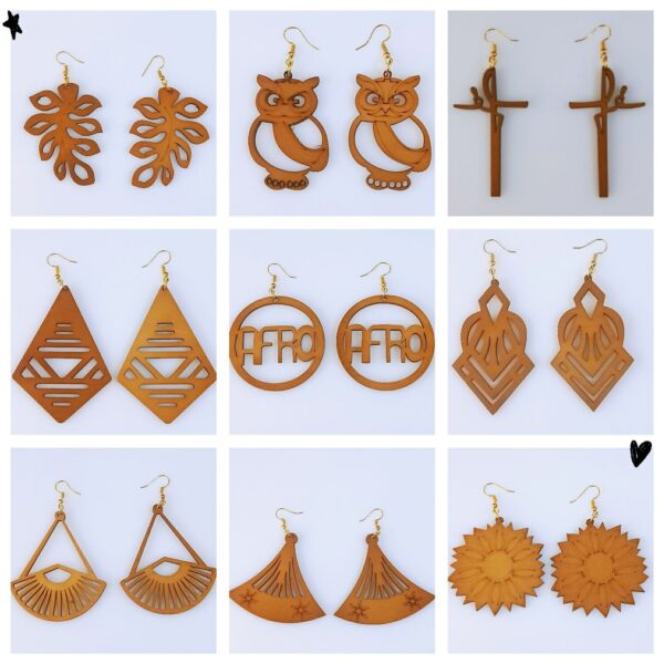 Wholesale African Design Wood Earrings