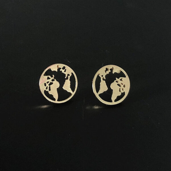 10893008592_948639735 Wholesale World Map Alloy Ear Studs