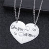 Wholesale Titanium Steel Mother's Day Gift Mother Daughter Peach Heart Necklace