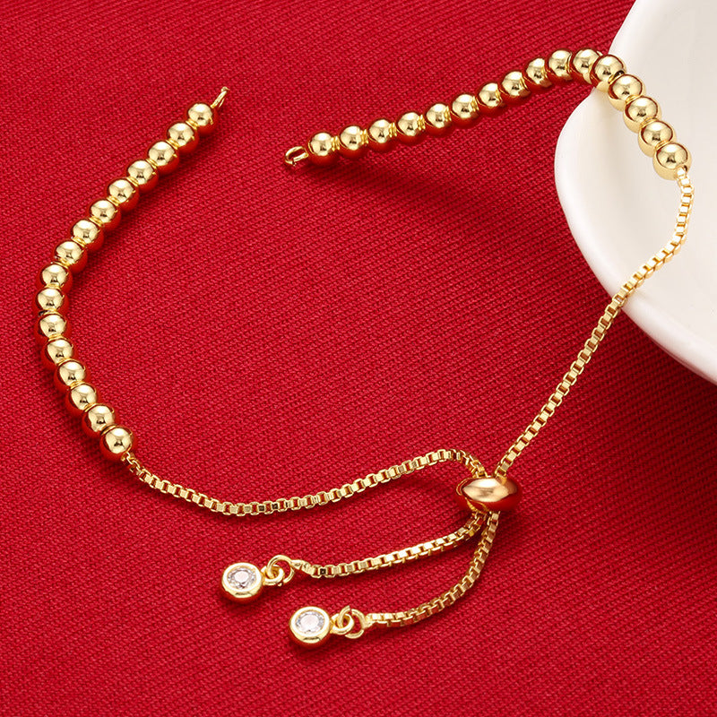 Wholesale DIY Semi-finished Bracelet Aessories Copper Bead Chain Adjustable Bracelet