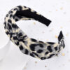Wholesale Leopard Women's Wide Cross Tie Fabric Headband