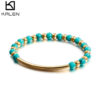 Wholesale Multicolor Turquoise Beads Stainless Steel Bracelet