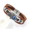 Wholesale Devil Eye Beads Stainless Steel Leather Bracelets