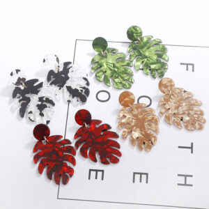 Wholesale Leaf Shaped Acrylic Acetate Earrings