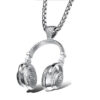 Wholesale Alloy Headphone Pendant Titanium Steel Necklaces