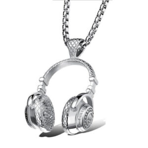 Wholesale Alloy Headphone Pendant Titanium Steel Necklaces