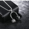 Wholesale Alloy Headphone Pendant Titanium Steel Necklaces