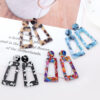 Wholesale Leopard Print Exaggerated Acetate Acrylic Strip Square T-shaped Earrings