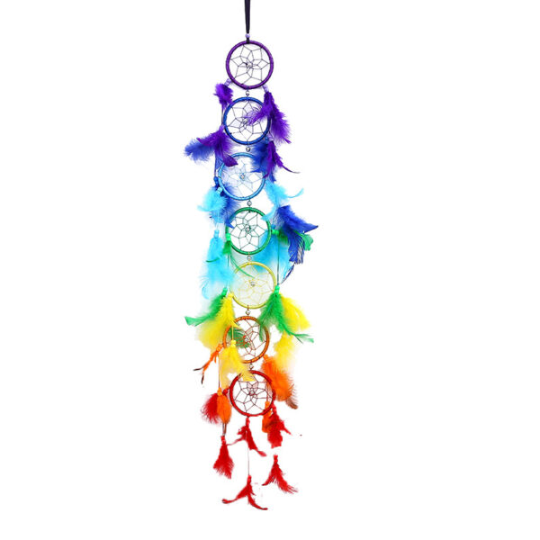 Wholesale Feather Colorful Wind Chime Dream Catching Net