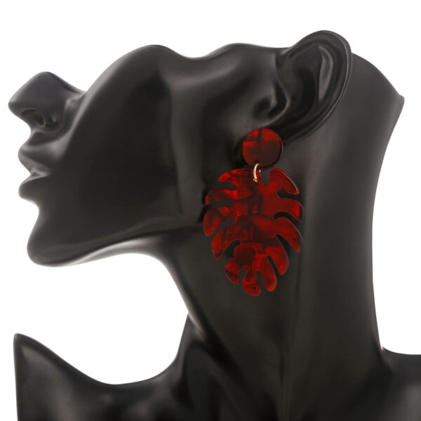 10951559867_901759956 Wholesale Leaf Shaped Acrylic Acetate Earrings