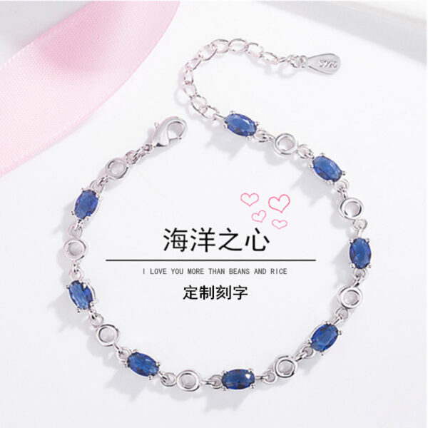10965497718_897938250 Wholesale Heart of the Ocean Blue Diamond Crystal Alloy Bracelet
