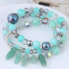 Wholesale Vintage Cat's Eye Crystal Agate Beaded Multi-layer Bracelet