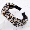 Wholesale Leopard Women's Wide Cross Tie Fabric Headband
