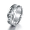 Wholesale Stainless Steel Silver Piano Keys Titanium Steel Ring