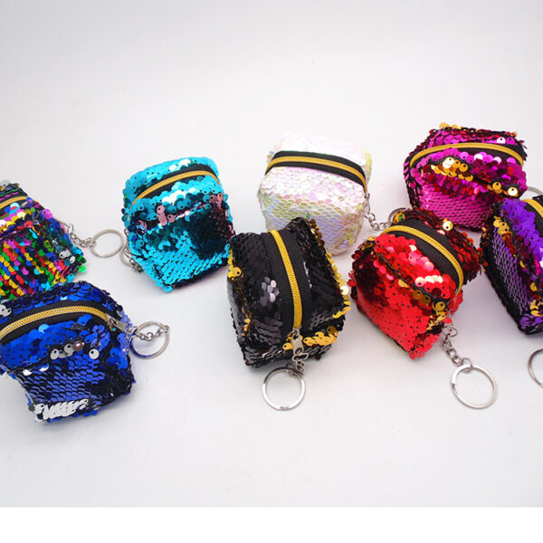10980682893_742076094 Wholesale Square Sequin Coin Purse Keychain