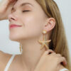 Wholesale Gold Alloy Starfish Pearl Earrings