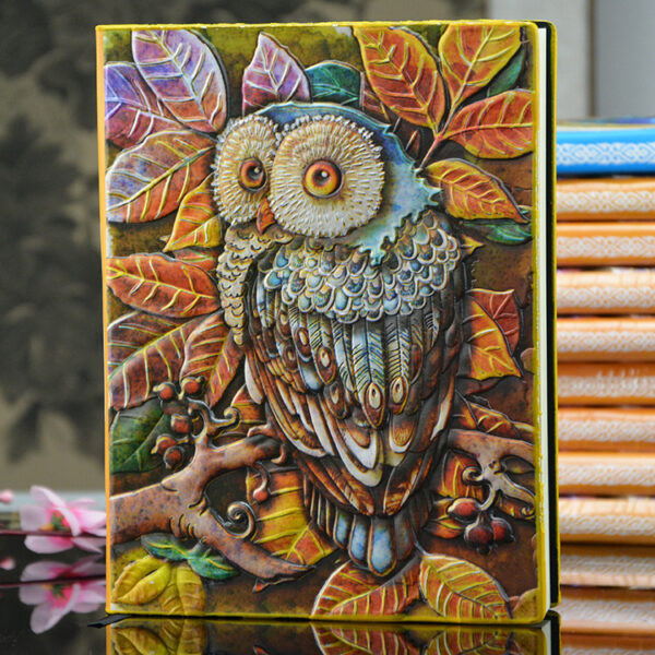 Wholesale Faux Leather Relief Owl PU A5 Notebook Notebook
