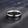 Wholesale Stainless Steel Silver Piano Keys Titanium Steel Ring