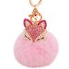 11034535237_949518863 Wholesale Diamond Fox Head Rabbit Hair Hairball Zinc Alloy Keychains