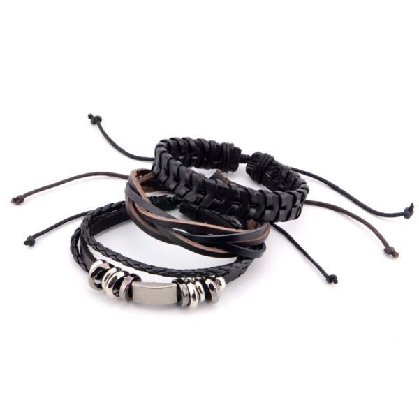 11038929762_1846369673 Wholesale Genuine Leather Woven Bracelet 6-piece Set