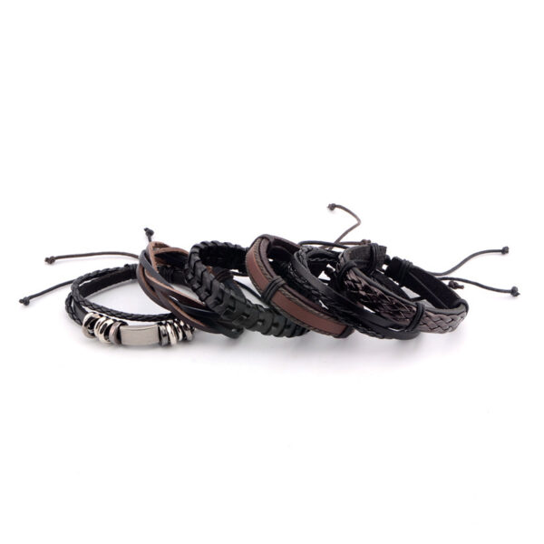 11038950345_1846369673 Wholesale Genuine Leather Woven Bracelet 6-piece Set