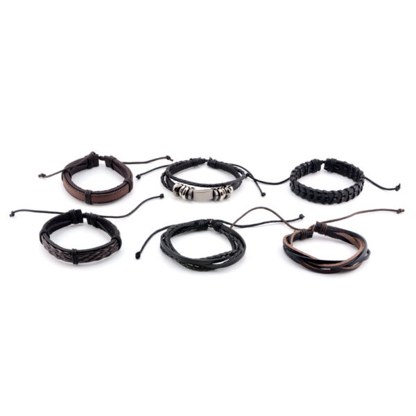 11069908712_1846369673 Wholesale Genuine Leather Woven Bracelet 6-piece Set