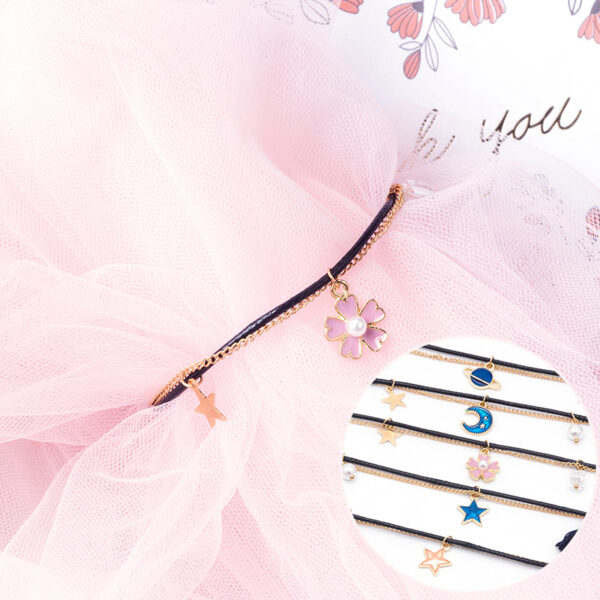 Wholesale Double Braided Chain Star Moon Metal Bracelet