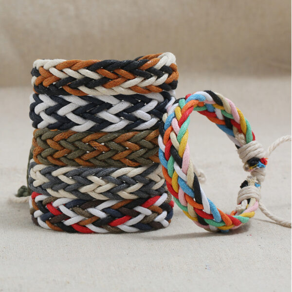 Wholesale Handwoven Colorful Waxed Thread Bracelet