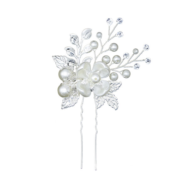 Wholesale Silver Leaf Handmade Twisted Beads U Shaped Hairpin Pin