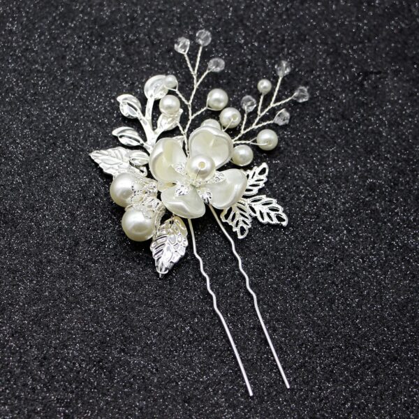 Wholesale Silver Leaf Handmade Twisted Beads U Shaped Hairpin Pin