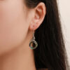 Wholesale Colorful Crystal Peacock Gradient Copper Earrings