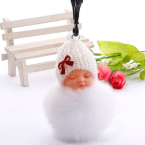 7cm fur ball-White (plastic buckle) / Golden chain Buckle (8cm fur ball)