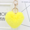Wholesale Cute Heart Shaped Fur Ball Pom Pom Keychains