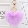 Wholesale Cute Heart Shaped Fur Ball Pom Pom Keychains