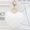 Wholesale Cute Heart Shaped Fur Ball Pom Pom Keychains