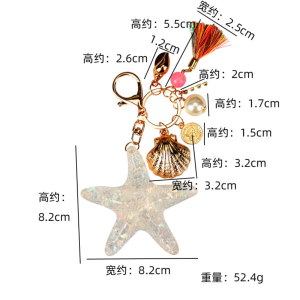 11231044593_1670712167 Wholesale Crystal Starfish Tassel Keychains