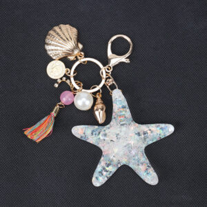 Wholesale Crystal Starfish Tassel Keychains