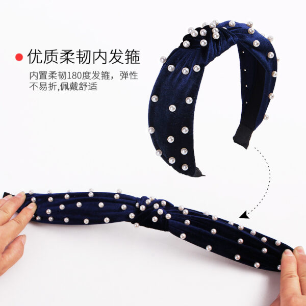 11232838338_64356601 Wholesale Velvet Pearl Knotted Hair Bands