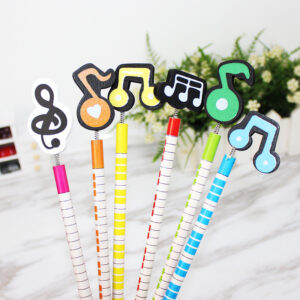 Wholesale South Korea cartoon cute creative office learning wooden pencil digital pencil music pencil