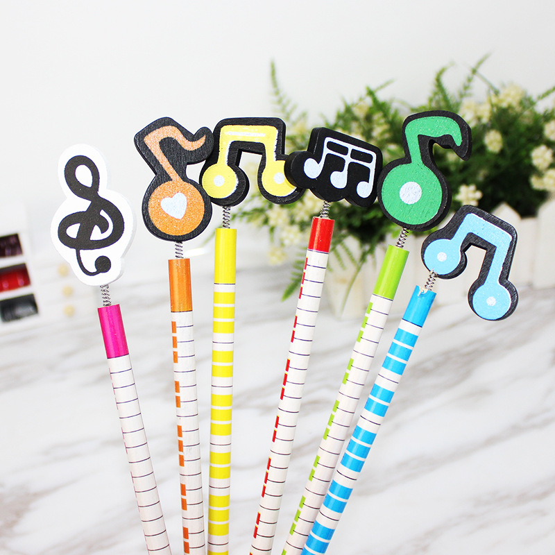 Wholesale South Korea cartoon cute creative oice learning wooden pencil digital pencil music pencil