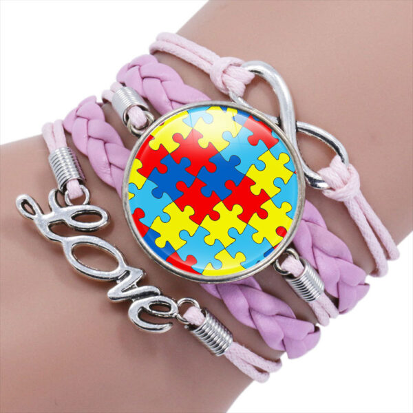11281240463_1310191283-1 Wholesale AUTISM MOM Puzzle Alloy Bracelet