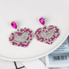 11298801941_669602093 Wholesale Valentine's Day Colored Diamond Heart Alloy Earrings